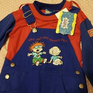 NWT!! 90s vintage Nickelodeon Rugrats overalls